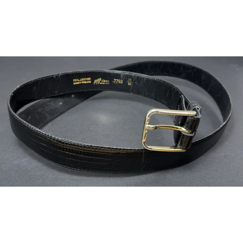 IBEX England 7793 real‎ leather black belt size 38/95 1